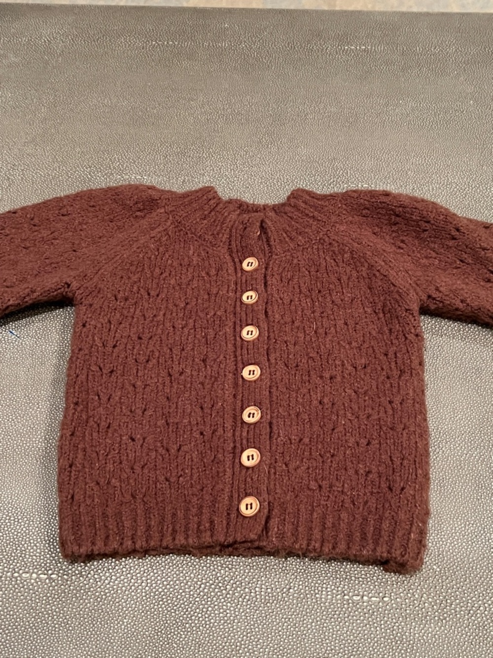 Rylee + Cru Brown Cable Knit Button Cardigan